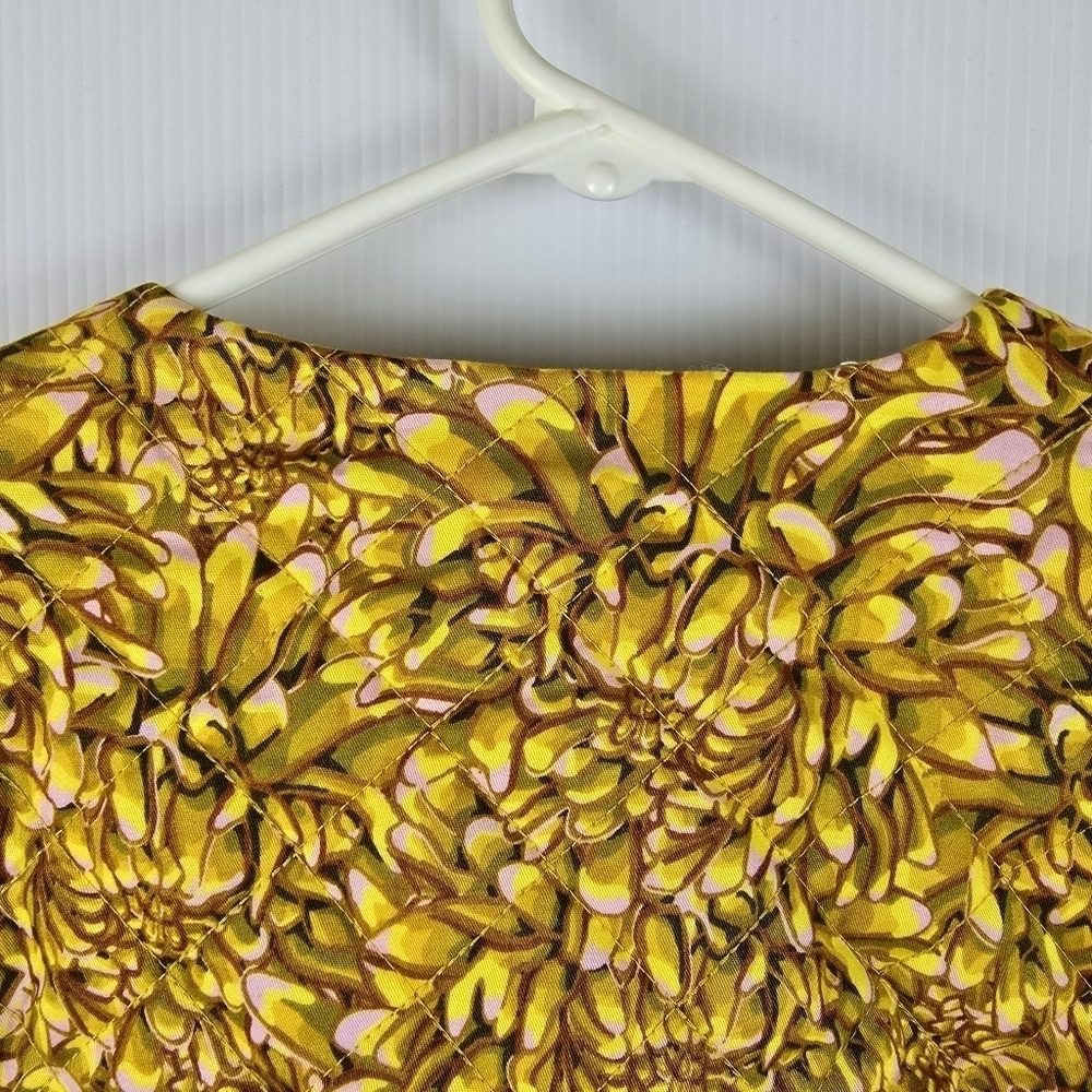 Kika Vargas Floral Yellow Women's Jacket Button Up Lined Size XS Whimsy Colorful - Picture 11 of 13